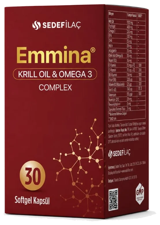 Emmina Krill Oil & Omega-3 Complex 30 softgel kutu